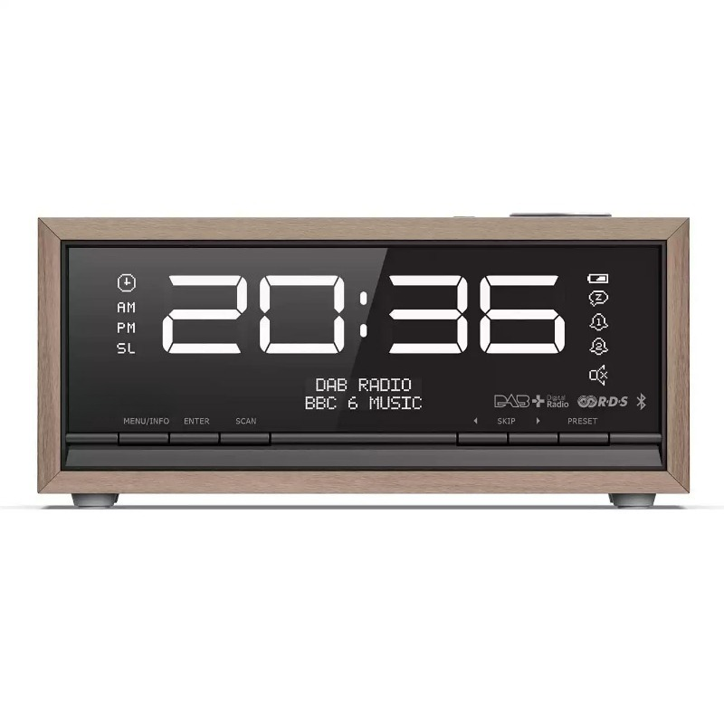 Digital Alarm Clock - Ретро деревянная Bluetooth 5.0 колонка с