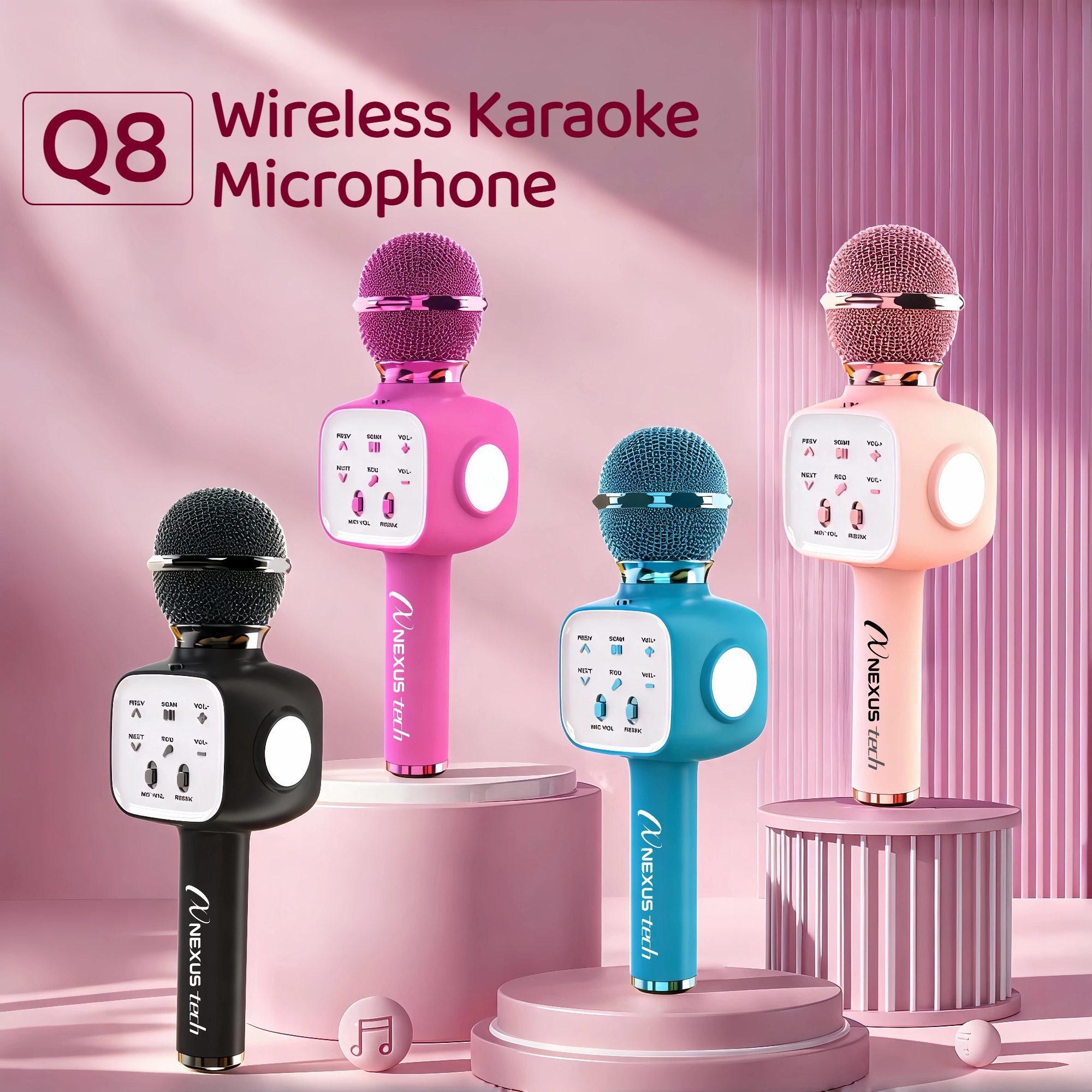 Electronic Gift - Беспроводной караоке-микрофон с Bluetooth 5.2, портативная