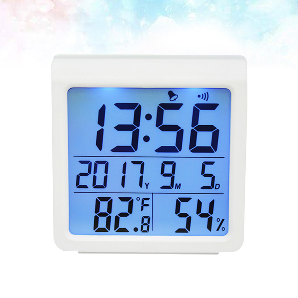 Digital Alarm Clock - Цифровой бытовой гигрометр с подсветкой, белый,
